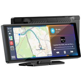 LAMTTO 9.26-inch Wireless CarPlay Screen for Car Compatable with Apple CarPlay& Android Auto,Portable Car Stereo with GPS Navigation,Bluetooth,Mirror Link,Drive Play,Touch Screen for All Vehicles