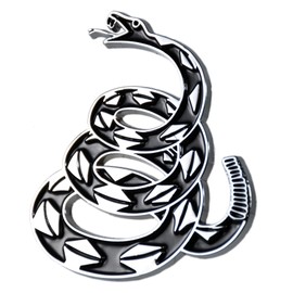 Dont Tread on Me Metal Car Sticker, Gadsden Flag Emblem Badge, Timber Rattlesnake Snake Emblem for Automotive, Car, Motorcycle, Pickup, Spyder, ATV