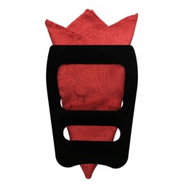 LJBFNN Mens Handkerchiefs, Paisley Pocket Squares for Men with Pocket Square Holder Handkerchief Hanky for Wedding Party (Red)