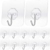 YIKUER Transparent Adhesive Hooks 30 lb(Max), Waterproof and Oilproof Reusable