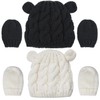 Newborn Winter Beanie Hats Gloves Set Knitted Thick Warm Beanie