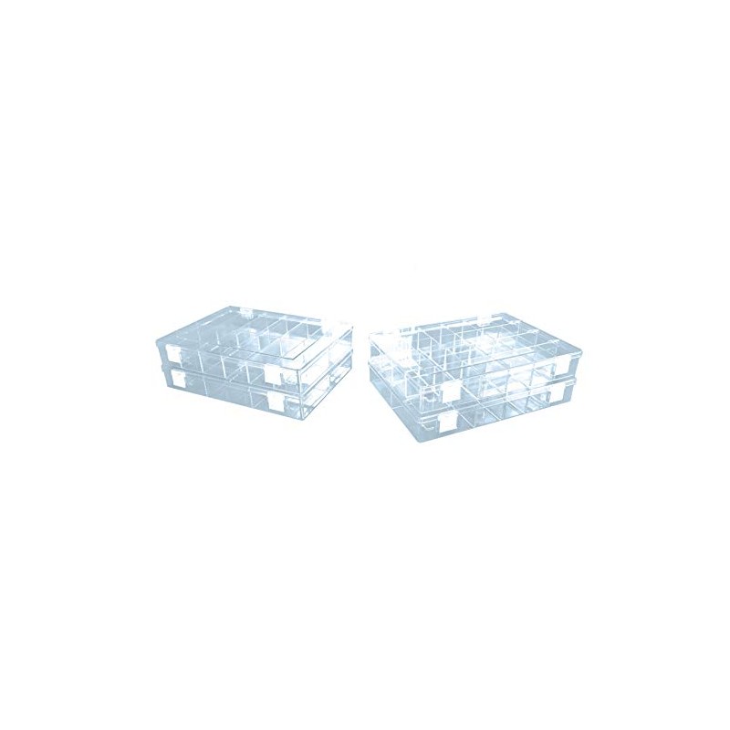 Hunersdorff 612400 Assortment Box PSCLASSIC, 12 compartments 225x335x55 mm, Transparent