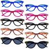 GUD 10 Pack Cat Eye Reading Glasses for Women With Spring Hinges(Include 2 Pairs Reading Sunglasses)+2.75