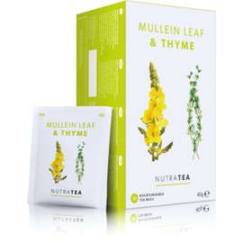 Nutra Tea - Mullein Leaf & Thyme | Mullein Tea for Lungs & Throat - 80% Mullein Leaf, 20% Thyme - 60 Enveloped Tea Bags - by Nutra Tea - Herbal Tea - (3 Pack)