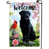 Spring Summer Black Lab Dog Garden Flags 12x18 Double Sided