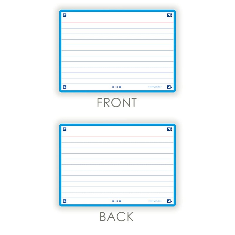 Flash Cards, Ruled with Turquoise Frame, A6, Pack of 80