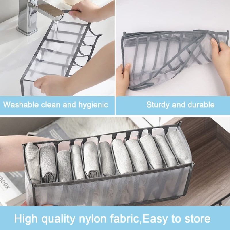 Abnaok 6 Pcs Clothes Storage Organiser for Wardrobe, Foldable Drawer
