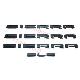 GMC 4pcs Matte Black SIERRA SLE Letters Nameplate Emblem for Sierra1500 2500 2500HD