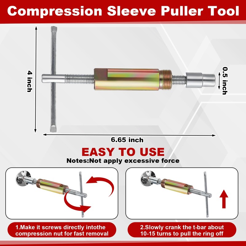 Lanties 5 Pcs Angle Stop Wrench Kit Plumbing Tool, Compression