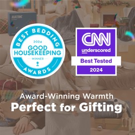 Bedsure Electric Blanket Full Size - Soft Ribbed Flannel Heated Blanket with 6 Heat Settings, Heating Blanket with 10 Time Settings, 8 hrs Timer Auto Shut Off (72x84 inches, Light Grey)