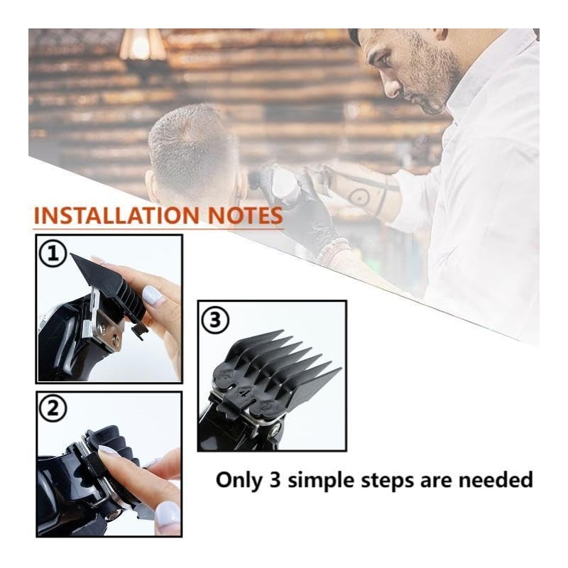 QPOIBSD Professional Hair Clipper Combs Guides Set - 1/16 to