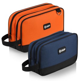 12 10" Small Tool Bag 2 Pack, Zipper Tool Pouch 2 Compartments, Utility ToolBag with Carrying Handle, Toolbox Organization, Screwdriver Storage Tool Box, Mechanic Men Dad Gifts, Orange/Green