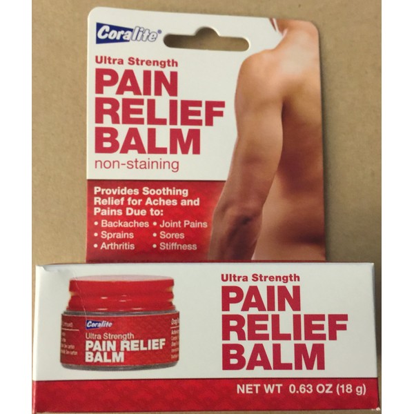 [2 Pack] Coralite Ultra Strength Pain Relief Balm - Non-Staining