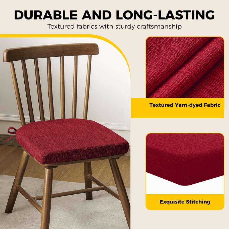 downluxe Indoor Chair Cushions for Dining Chairs, Soft and Comfortable