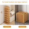 YYW Bamboo Shoe Rack for Entryway,Installation-Free and Foldable Vertical Shoe