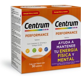 Centrum Multivitamínico Performance, Con Complejo B, Ginseng y Cinkgo Biloba, 2 Paquetes, 30 tabletas