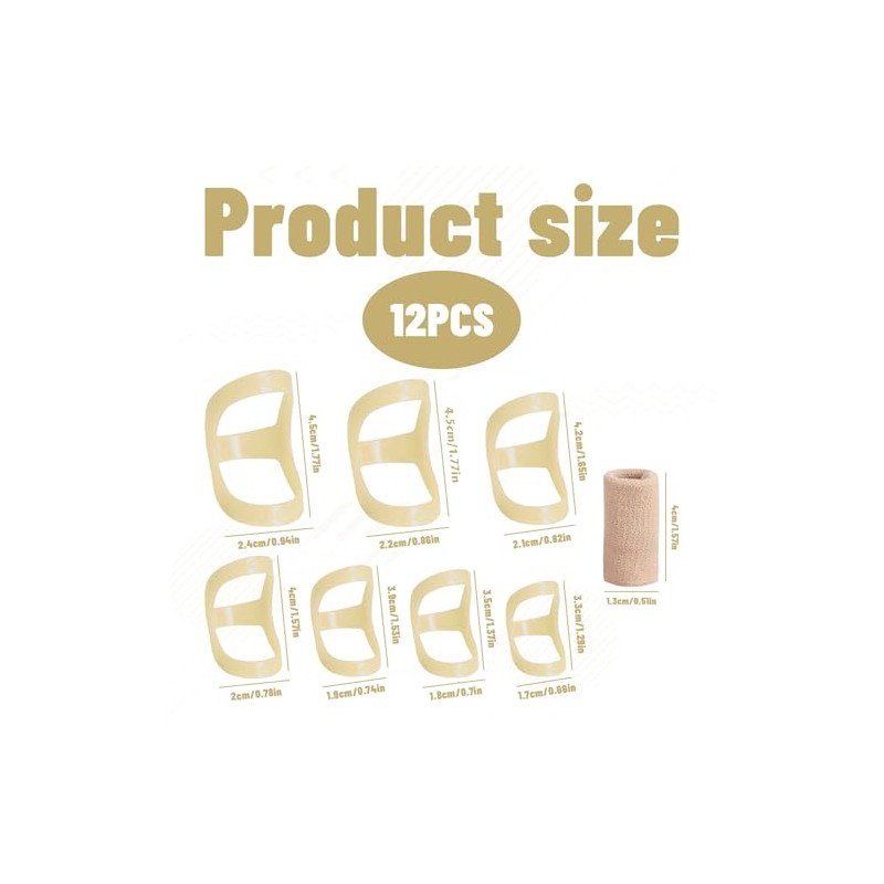 Qianeffort Trigger Finger Splint,12PCS Finger Splints for Arthritis,Oval 8 Finger