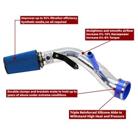 4-Inch Tube Cold Air Intake Kit Compatible for Ford F-250 F-350 F-450 F-550 Powerstroke 6.0L 2003-2007 (Blue)