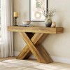 LITTLE TREE Console Table, 55-Inch Entryway Table, X-Shaped Design Narrow