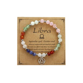 YIZHEDE Libra Zodiac Bracelet – Harmonizing Crystal Bracelet for Balance & Love Gifts for Women Men | Astrology Birthday Gift | Spiritual Crystal Jewelry