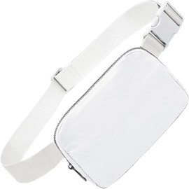 Mini Bolso Cruzado En El Pecho, Riñonera Impermeable y Ligera, Para Hombre Y Mujer，riñonera pequeña resistente a salpicaduras para desplazamientos diarios, gimnasio, viajes, senderism (Blanco)