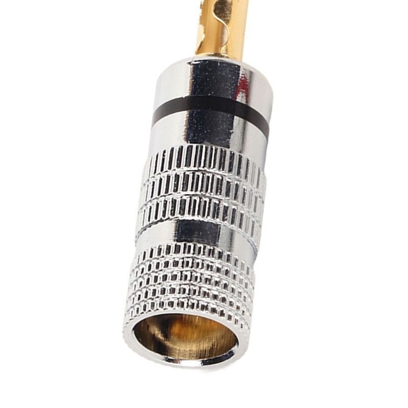 2 Pairs BFA Banana Plug 4mm Gold Plated Brass Serrated