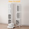 HIYOHIYO 4-Tier Tall Narrow Bathroom Storage Cabinet with Movable and