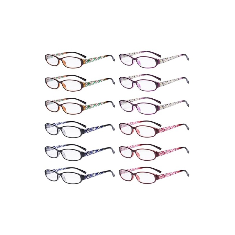 Eyekepper 12 Pack Small Reading Glasses for Women with Pattern