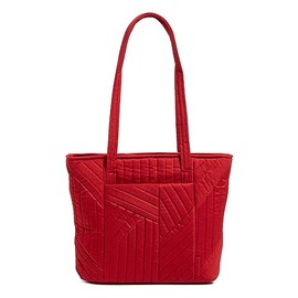 Vera Bradley Women's Cotton Small Vera Tote Bag, Cardinal Red, One Size
