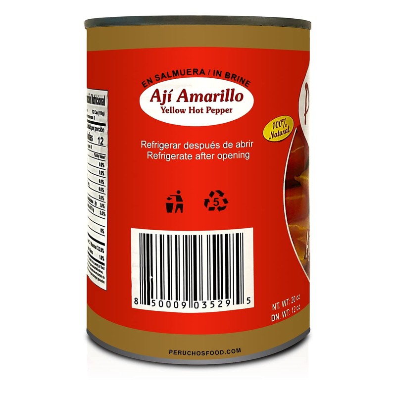 Aji Amarillo entero en Salmuera lata 20oz 2 PACK