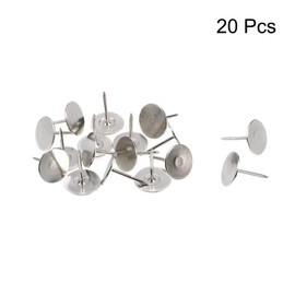 uxcell Upholstery Nails Tacks 19mmx23mm Flat Head Furniture Nails Silver Tone for Furniture Sofa Headboards, 20 Pcs