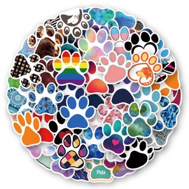 50 Pcs Paw Prints Animal Stickers for Kids Teens Adults Boys Girls Gift,Stickers Pack for Laptop,Skateboard,Luggage,Car,Bike, Cup,Computer,Water Bottle Decor,Dog Paw Vinyl Waterproof Sticker Decal