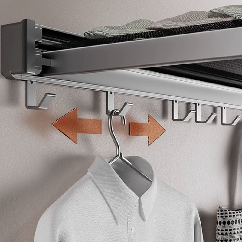 Balcony Clothes Drying Rack Wall Mounted with Mesh Surface Collapsible