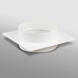 FANTRONIX 100 mm Dia Plastic Pipe Duct Connector with Spigot for Extractor Fan Circular Ducting to Supply and Exhaust Ventilation Systems – 4 inch White PVC Wall Mounting Plate Joint