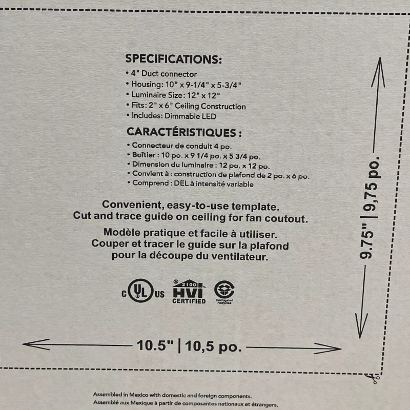 Broan-NuTone 110 CFM Square Flat Panel Bathroom Ceiling Exhaust Fan/W
