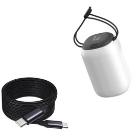 BoxWave Cable Compatible with Lander Boulder Lantern - DirectSync PD Cable (10ft) - USB-C to USB-C (100W), Long Type C Braided Nylon Alloy Fast Charge - Jet Black