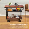 Industrial Bar Cart, Serving Cart with Wheels and Handle, 3-Tier