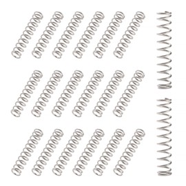 VooGenzek 20 Pieces 1 x 8 x 40 mm Compression Springs, Mini Stainless Steel Springs, Coil Compression Springs, for Shop and DIY Repair Projects