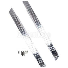 EZGO TXT Golf Cart Rocker Panels - Polished Aluminum Diamond Plate