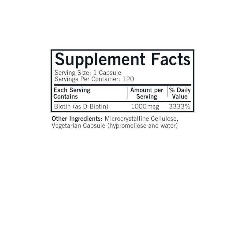 d-Biotin 1000 mcg Capsules - Hypo - 120 count