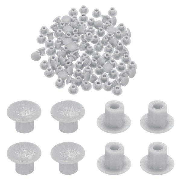 MECCANIXITY 300pcs Plastic Hole Plugs, 5mm (3/16 Inch) Light Grey