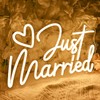 SYLHOME Just Married Led Neon Light Sign Heart Wedding Bridal