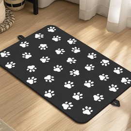 Pet Feeding Mat-Absorbent Dog Food Mat for Water Spill, Dog Mat for Food and Water Bowl, Quick Dry Dog Water Dispenser Mat, Dog Water Bowl Mat for Messy Drinkers, 12"*19"