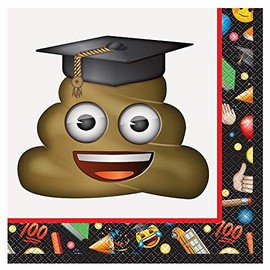 Unique Party Emoji-Graduation Papier Servietten, 16 Stück