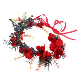TOVINANNA Xmas Floral Headband Wreath Christmas Hair Accessories for Women and Girls for Holiday Parties and Festive Celebrations