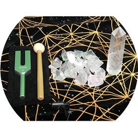 KUROP Crystal Tuner 4096Hz Tuning Fork, Natural Crystal, For Purification (Purification Set, No Card)