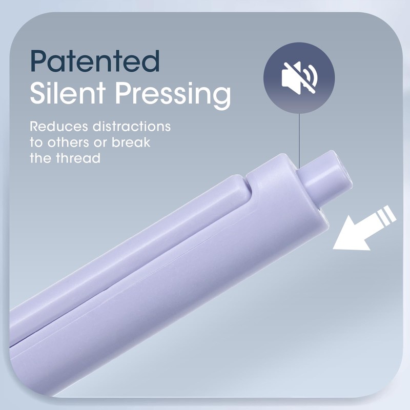 WRITECH 0.5mm Gel Pens, 8ct - Silent Retractable Pens for