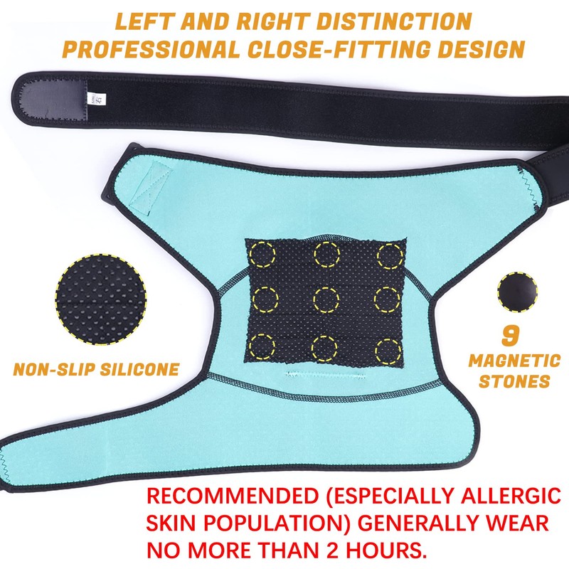 Thx4COPPER Magnetic Shoulder Brace, Compression Support Wrap Belt, Adjustable Stabilizer,Arm