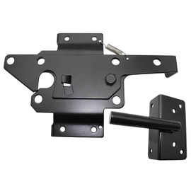 Vinyl Gate Latch Black (for Vinyl, Wood, PVC etc Fencing) Fence Gate Latch w/Mounting Hardware - Gate Latches Have a 90 Degree Bracket Resulting in a Positive Latch to Gate Connection