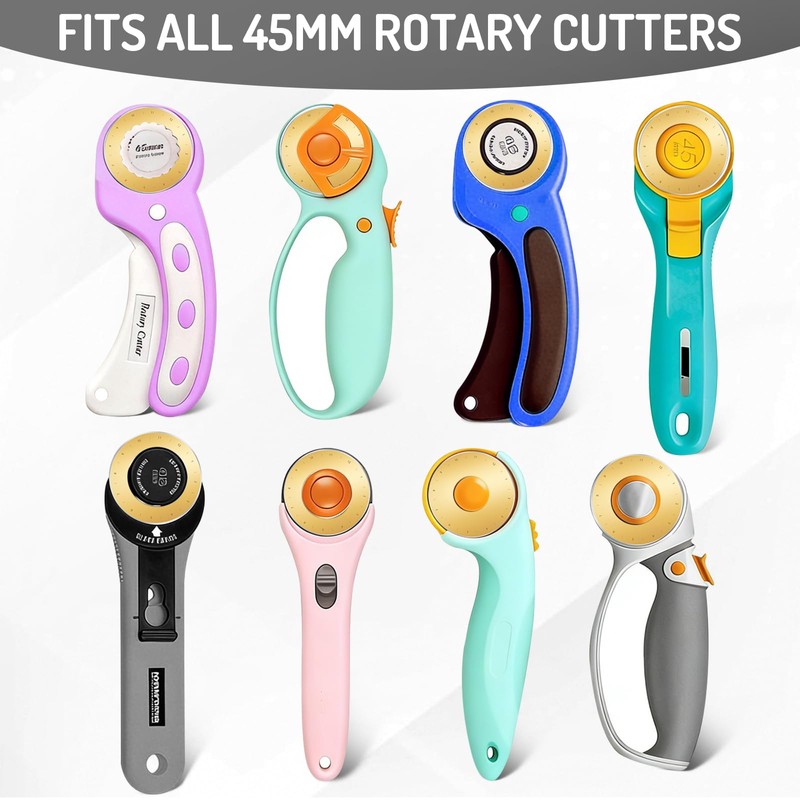 5 Titanium Coated Rotary Cutter Blades 60mm, Replacement Blades for
